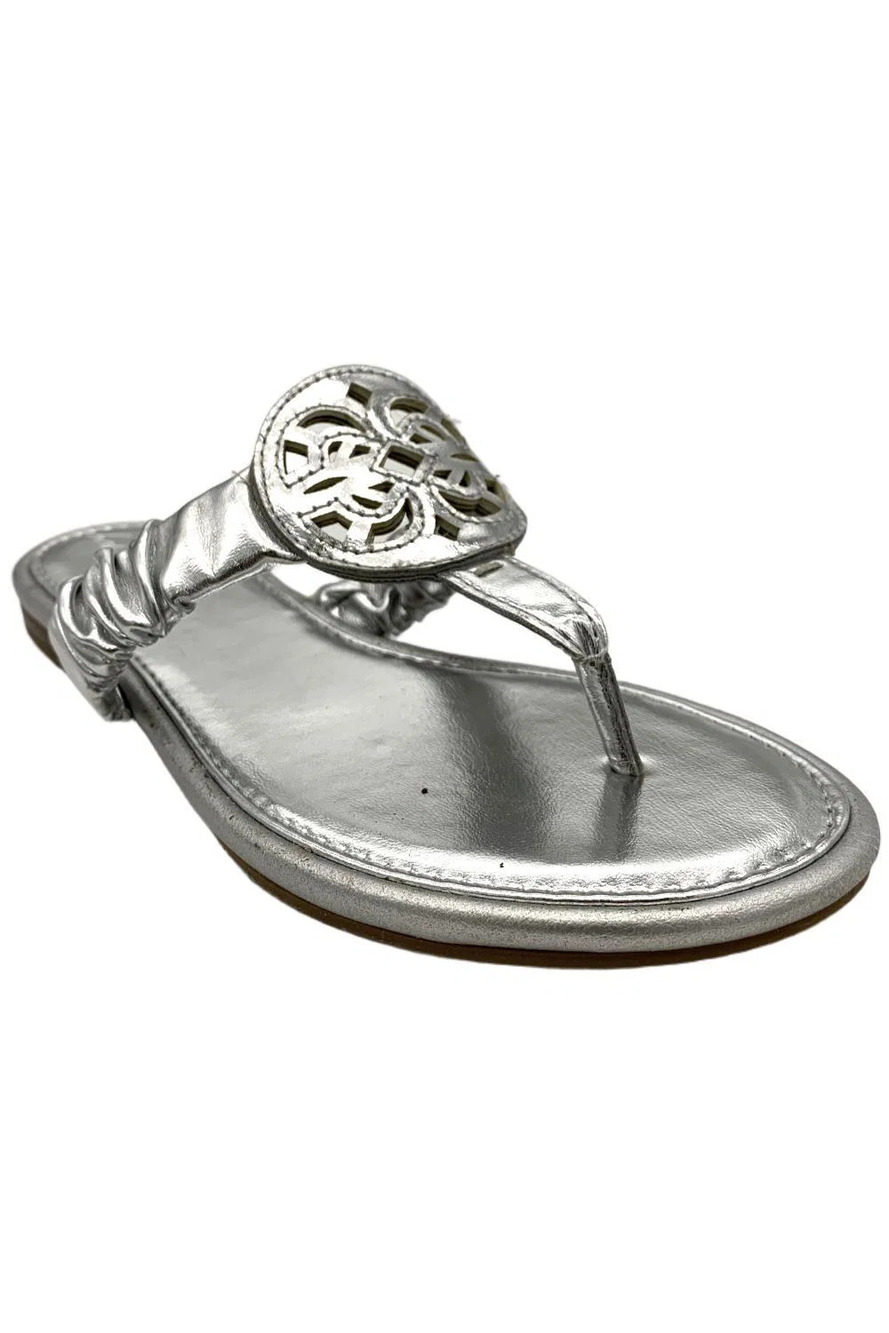 Circus NY by Sam Edelman Women's Camara Medallion Flat Sandals Silver - Medium